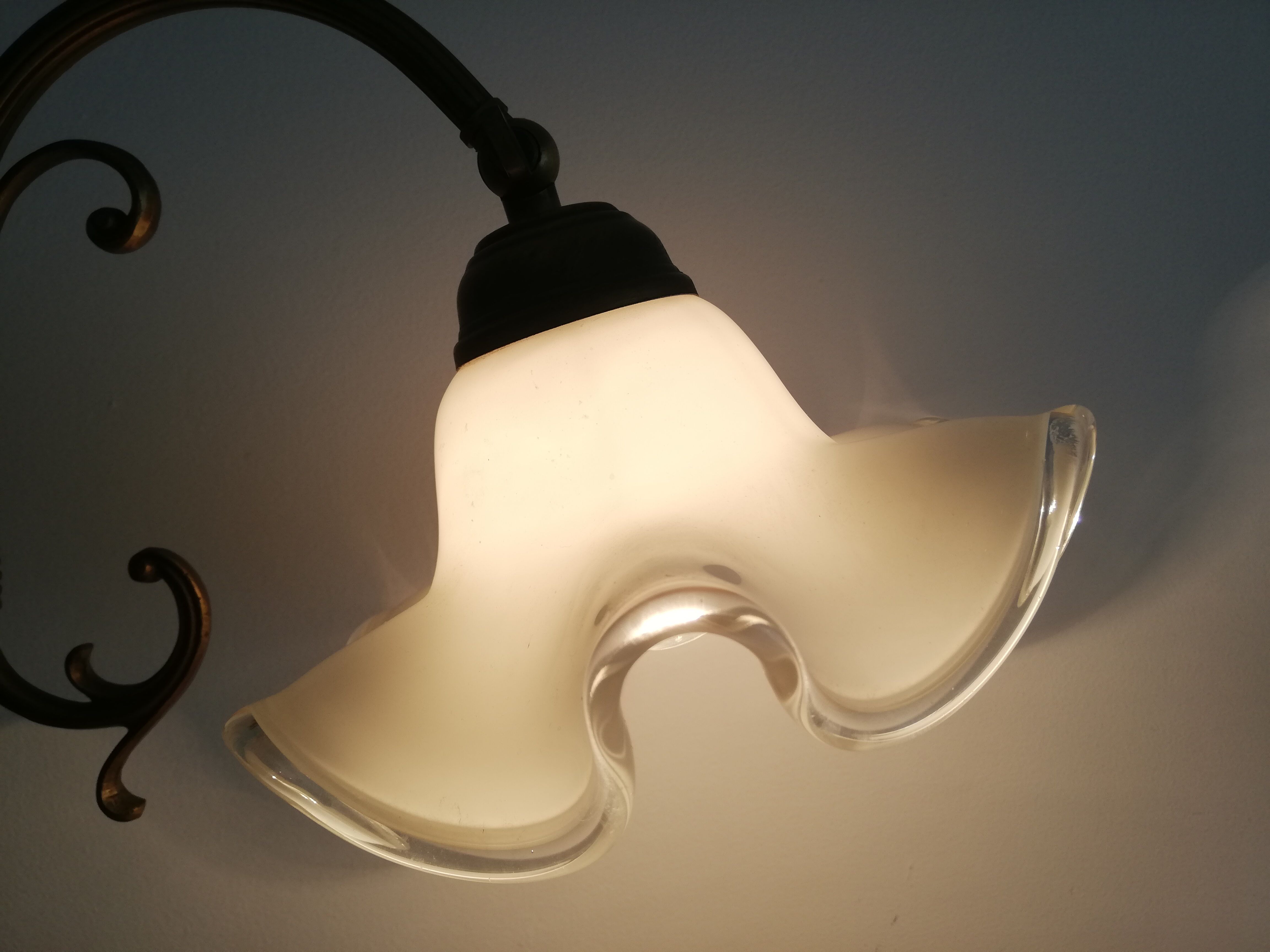 1960s brass and glass table lamp vintage