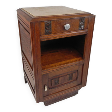 Table de chevet Art Déco avec plateau en marbre, années 1930
