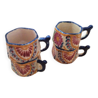 Lot de 4 tasses Henriot Quimper