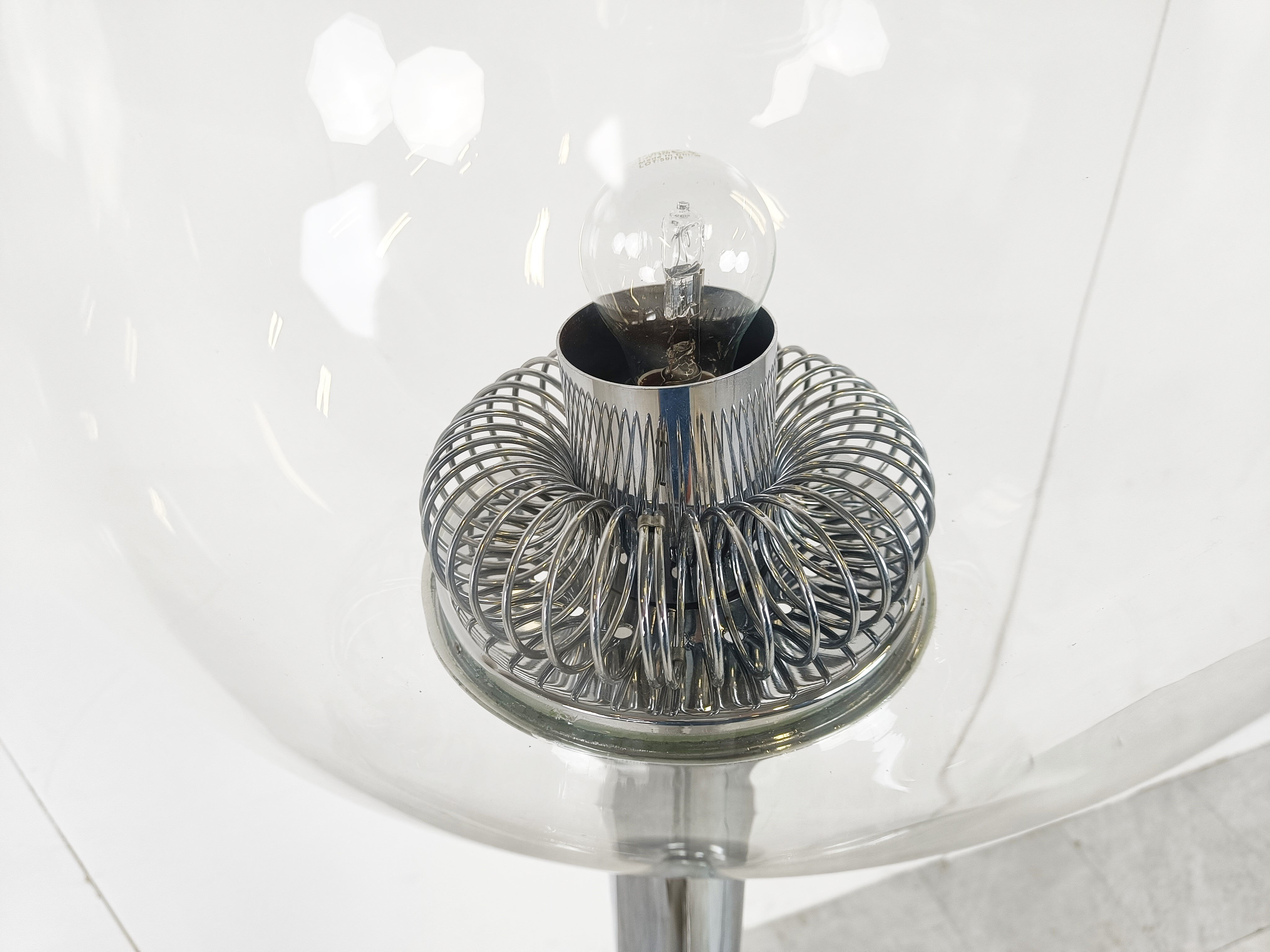 Vintage chrome and glass floor lamp, 1970s