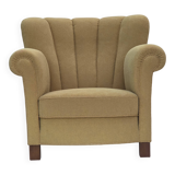 1960s, Danish relax chair, original light green furniture wool.