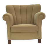 1960s, Danish relax chair, original light green furniture wool.