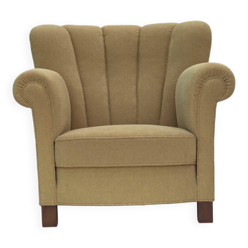 1960s, Danish relax chair, original light green furniture wool.