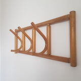 Wooden wall coat rack