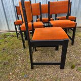 Set of 6 beautiful vintage brutalist chairs.