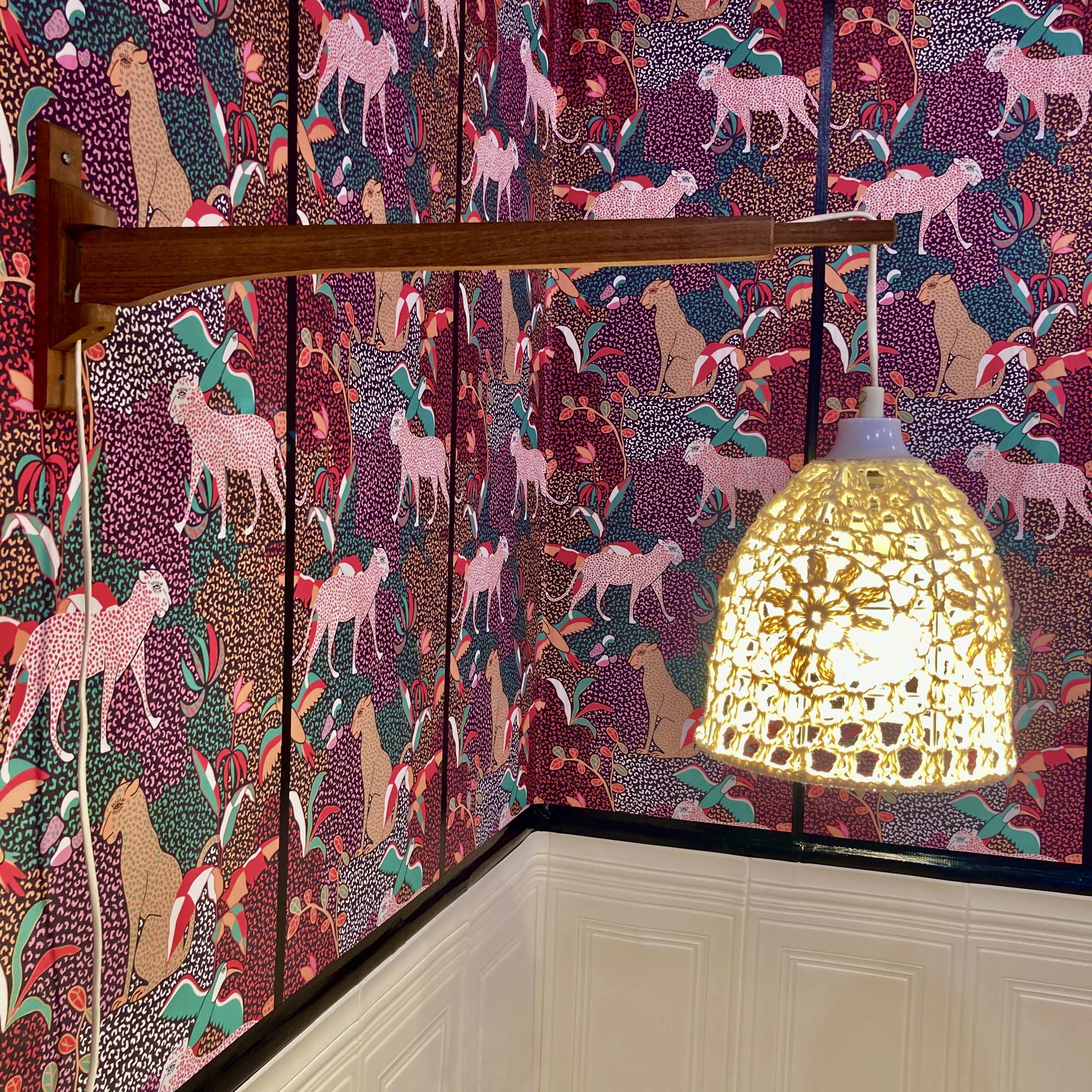 Large modular teak wall light Scandinavian design 1960.