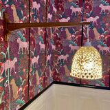 Large modular teak wall light Scandinavian design 1960.