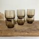 6 verres Luminarc vintage en verre fumé