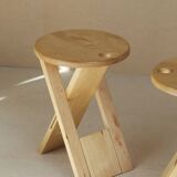 2 tabourets en bois Suzy  Adrian Reed vintage circa 1980