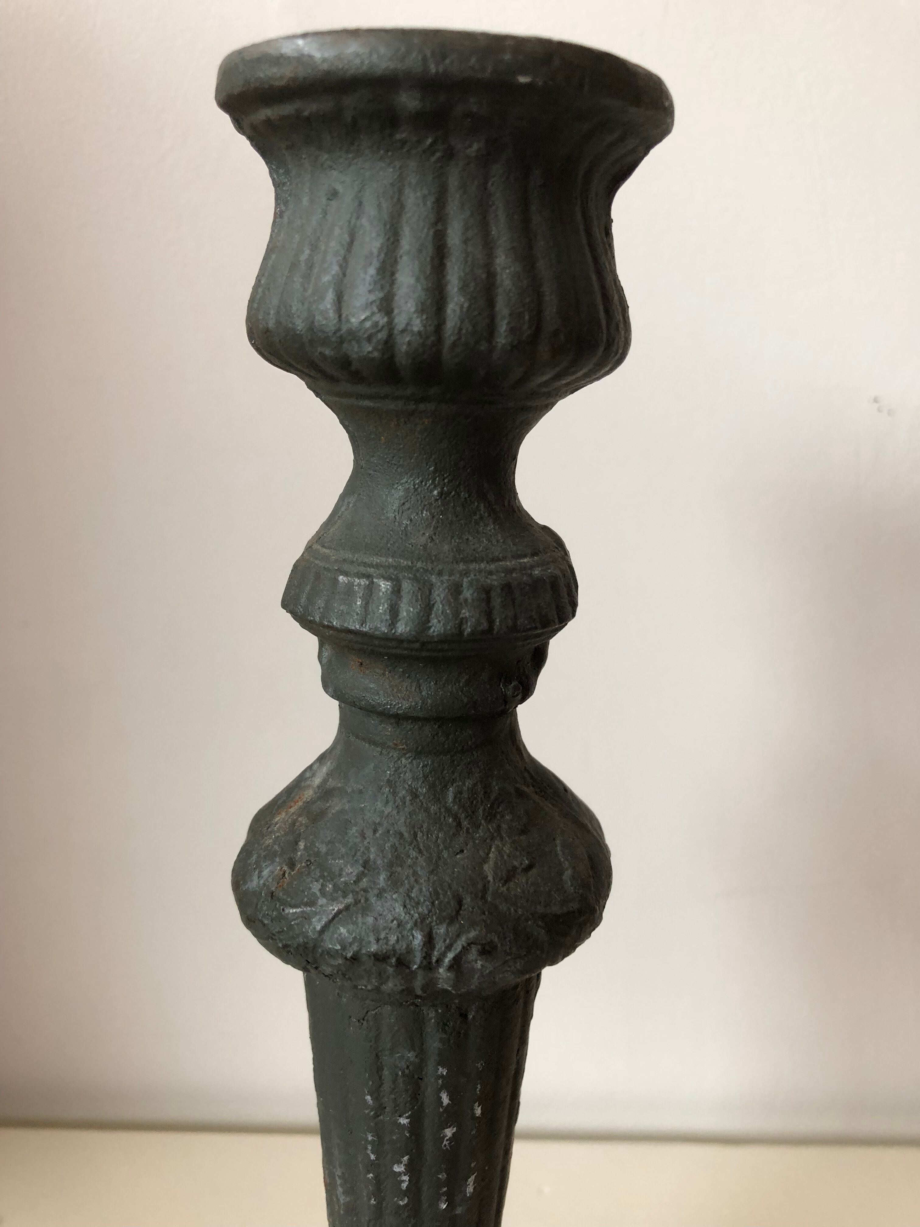 Old cast iron candlestick