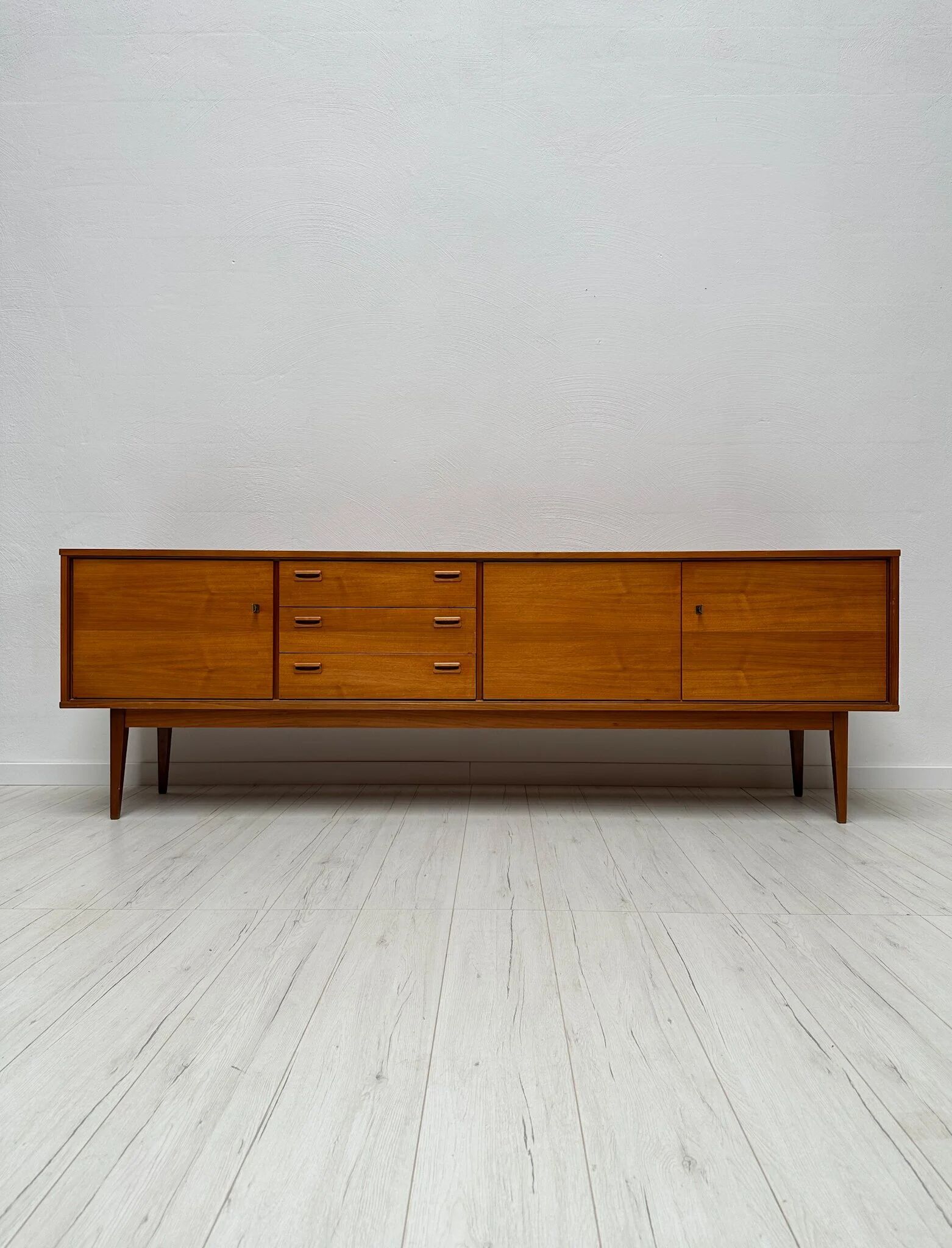 1960s extra large vintage minimalistic teak sideboard