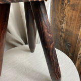 French tripod farm stool in wood, 1960s