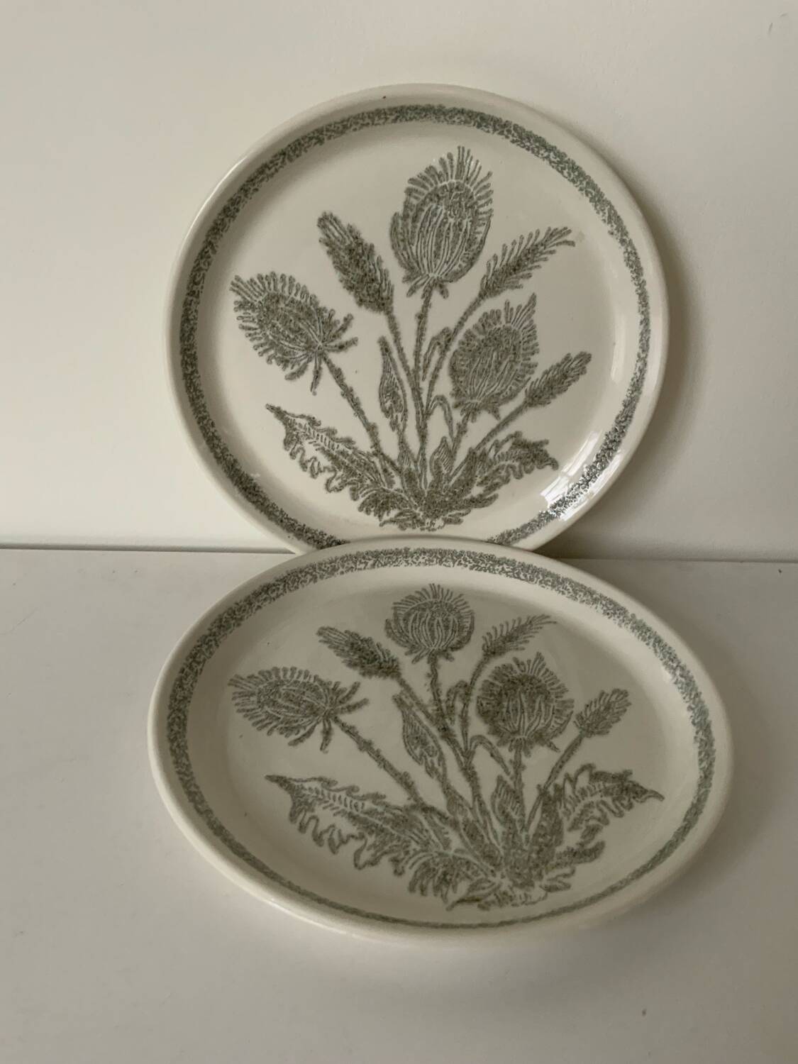 Duo of thistle plates