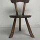 Brutalist Wabi Sabi milking chair, France ca 1950