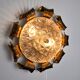 Applique soleil, feuille d'or, verre de Murano, Italie, 1960