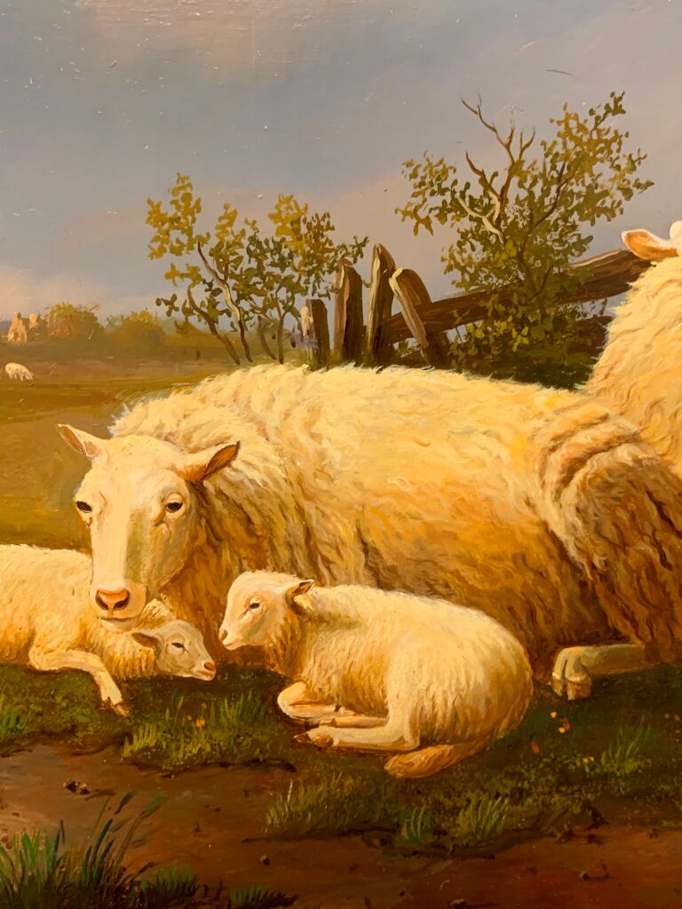 Tableau "Moutons au Pâturage"