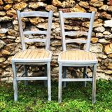 Set of 5 wooden bistro chairs 40 years redesigned