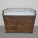 Ancienne commode en bois et marbre
