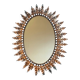Oval sun mirror wrought iron from the 1950s Italy