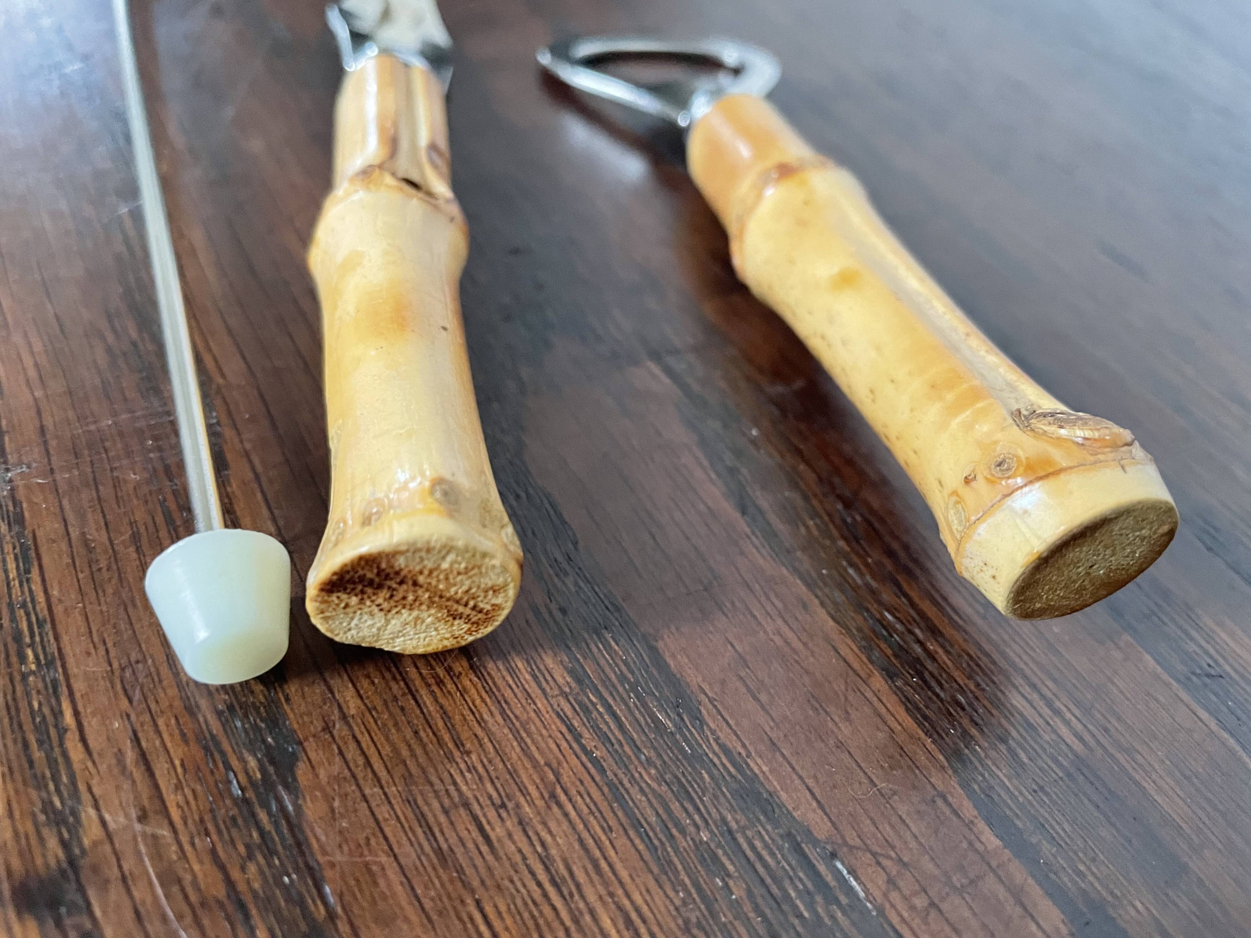 Bamboo handle bottle opener serving cutlery