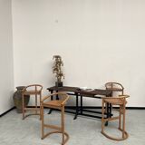 Set of 4 Allmimö stools in solid oak