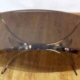 Italian coffee table in solid brass and beveled glass