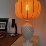 Ceramic table lamp with pastel shade