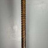 Brutalist midcentury wood turned cocoon floor lamp