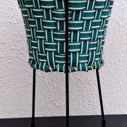 Tripod plant pot, made of scoubidou, vintage seventies.