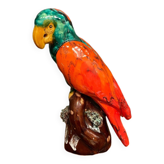 Perroquet Vallauris 1960 couleur dominante rouge
