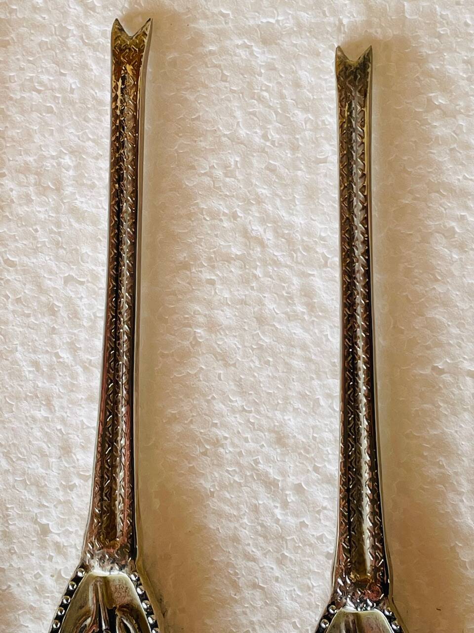 Set of 6 lobster forks and tongs, silver plated metal by Silea, circa 70