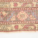 3x12 Pale Red Cream Soft Wool Vintage Runner Rug