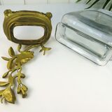 Crystal vase on gilded bronze frame signed E.Enot, art nouveau