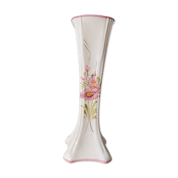Lunéville – Reverb vase in earthenware – Pink floral decoration – 782/30