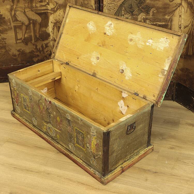 Painted Folk Art Bridal Chest