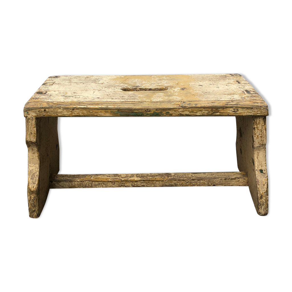 Tabouret De Campagne En Bois - Style Vintage - Marron - Intérieur - Dimensions 39x33x27 Cm