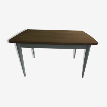 Vintage table with Italian style extensions patinated pearl grey