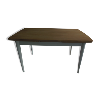 Vintage table with Italian style extensions patinated pearl grey