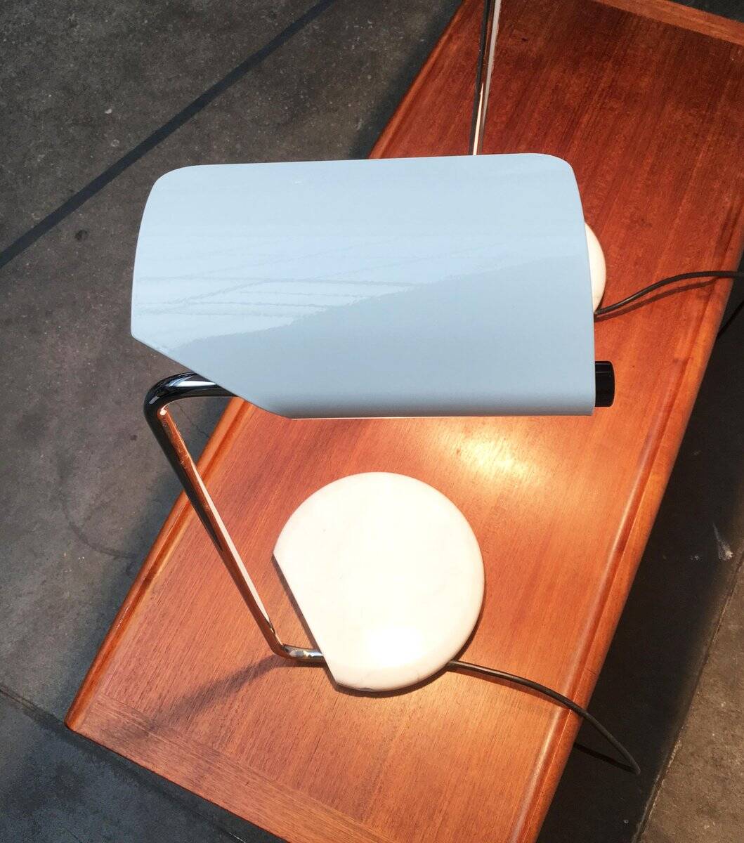 Vintage italian table lamps tegola by bruno gecchelin for blu italia, set of 2