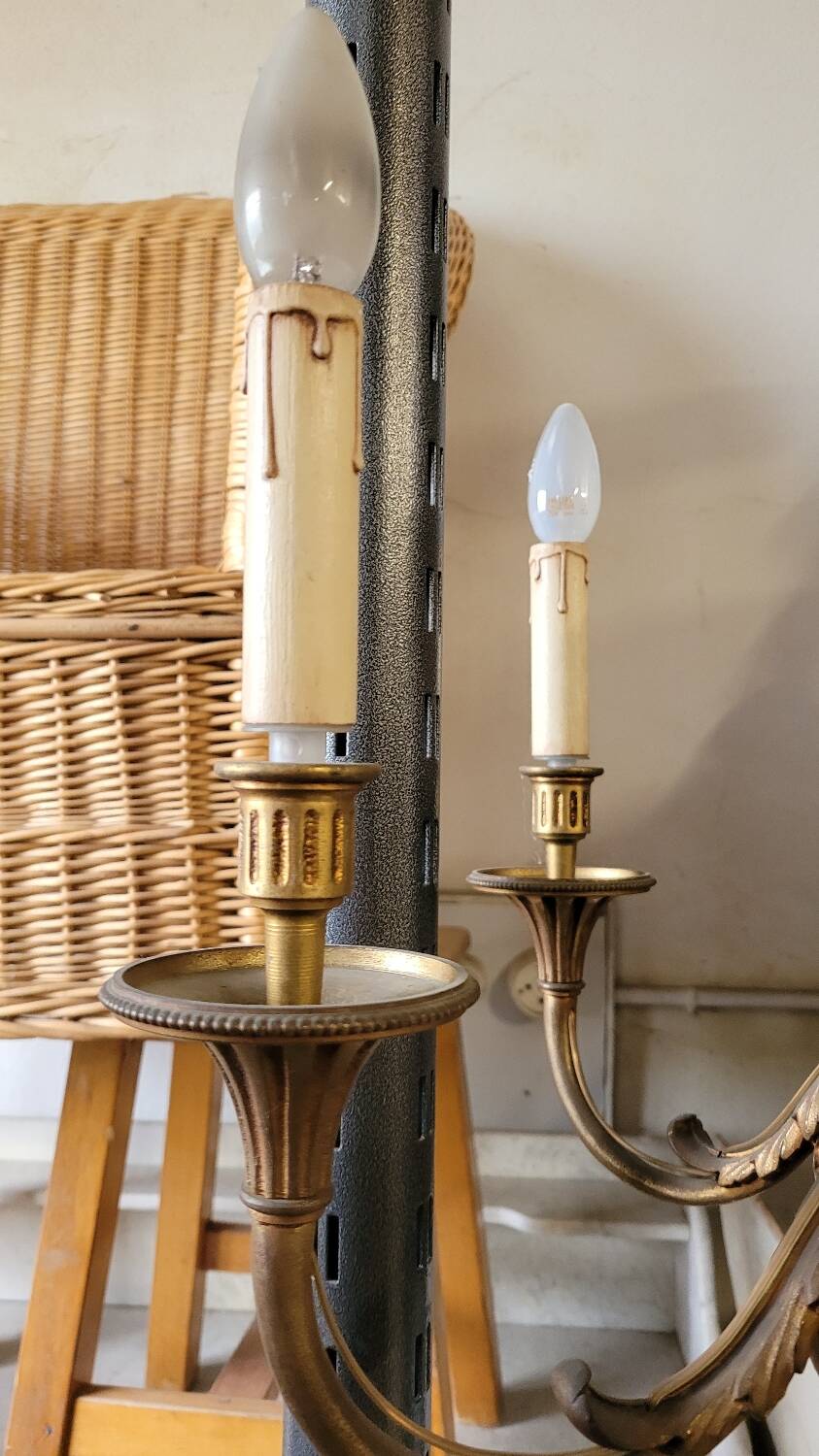 Louis xvi style gilt bronze chandelier - 6 lights