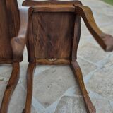 2 nesting tables in solid wood in Louis XV style