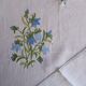 Hand-embroidered table duo in linen voile – Bluebells & Butterfly