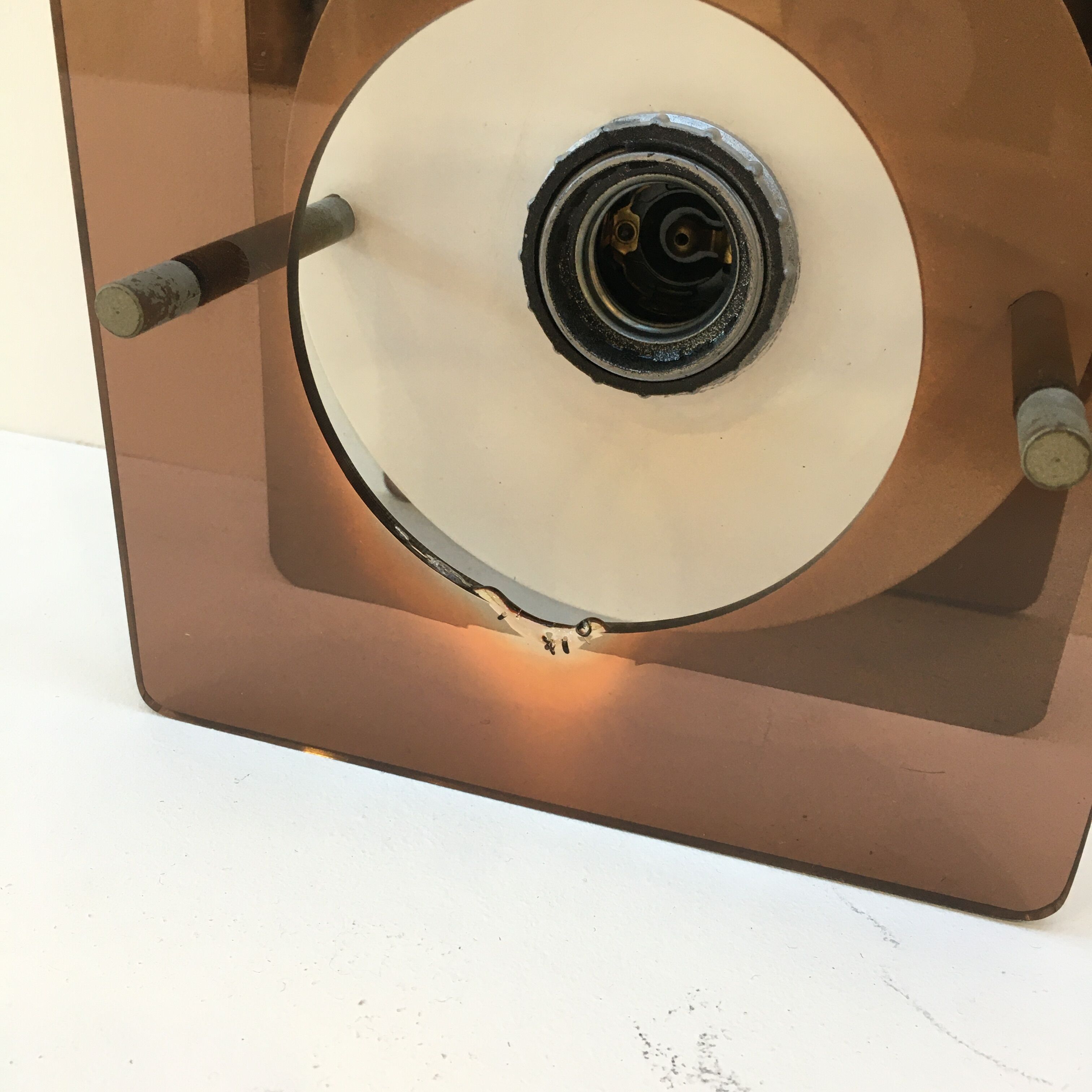 Wall lamp in smoked plexi 70s