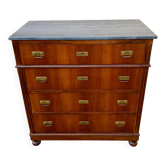 Military commode, English Navy with marble top.