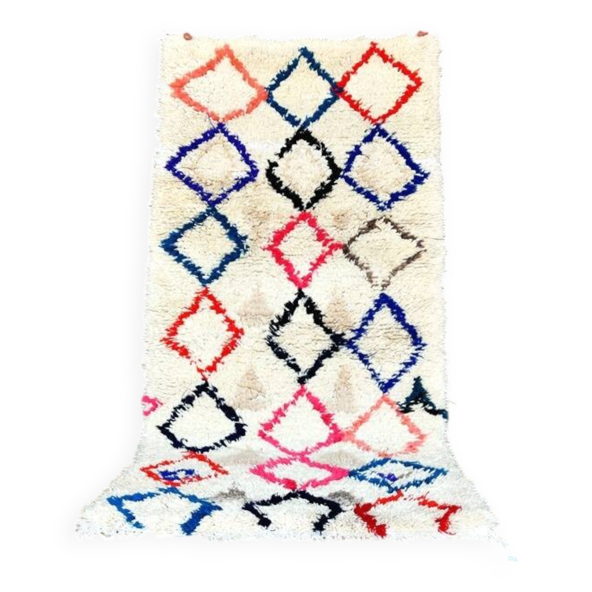 Small vintage beni ouarain rug