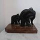 Art Deco bookends, wood and marble, Armand