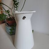 White enamelled metal jug