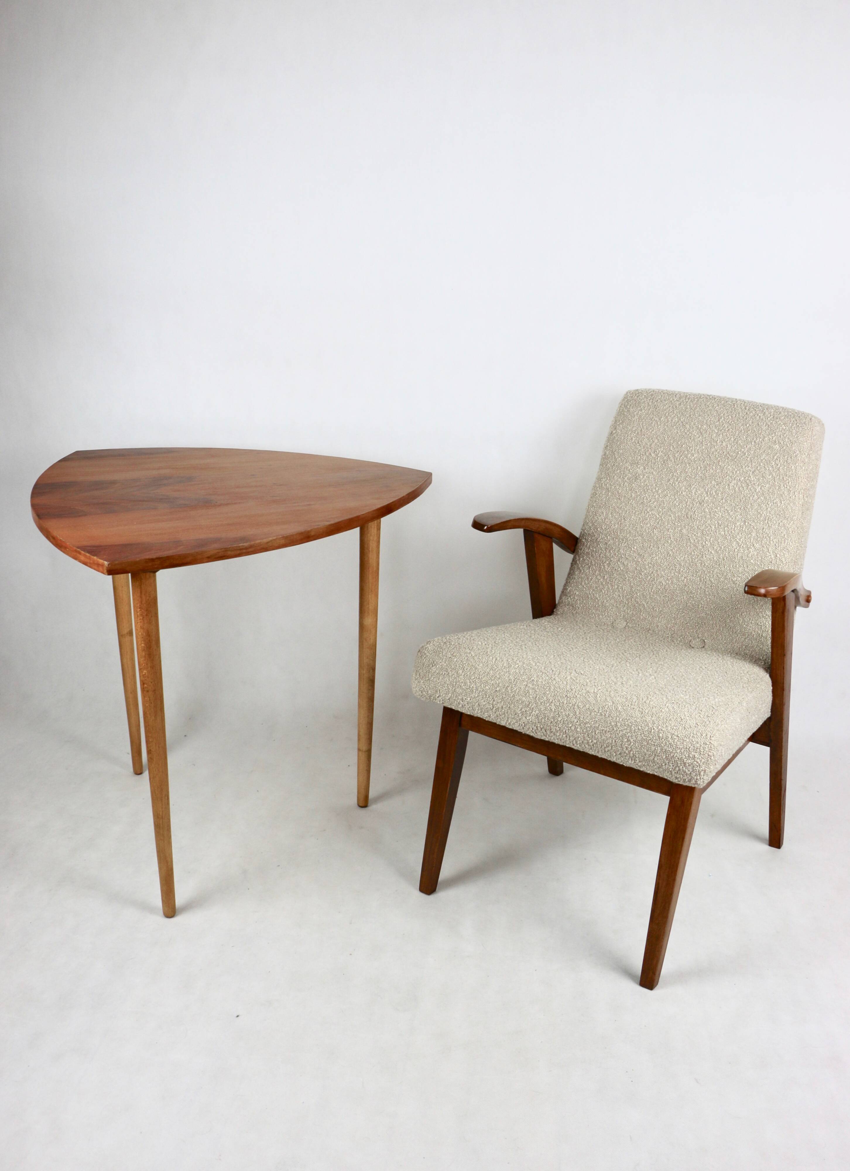 Armchair chair 300-123, design by M. Puchała beige boucle