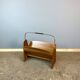 Newspaper rack, walnut with brass, 1960s