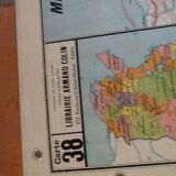 School map Afrique Occidentale au recto et Tunisie au verso Vidal Lablache